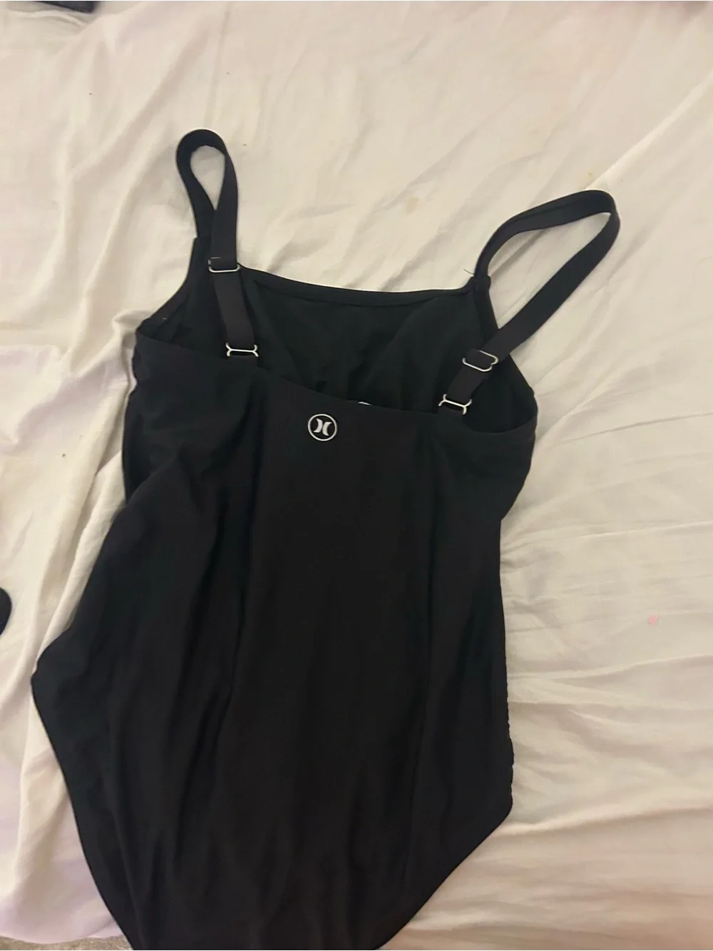 Hurley Black Adjustable-Strap One-Piece Swimsuit